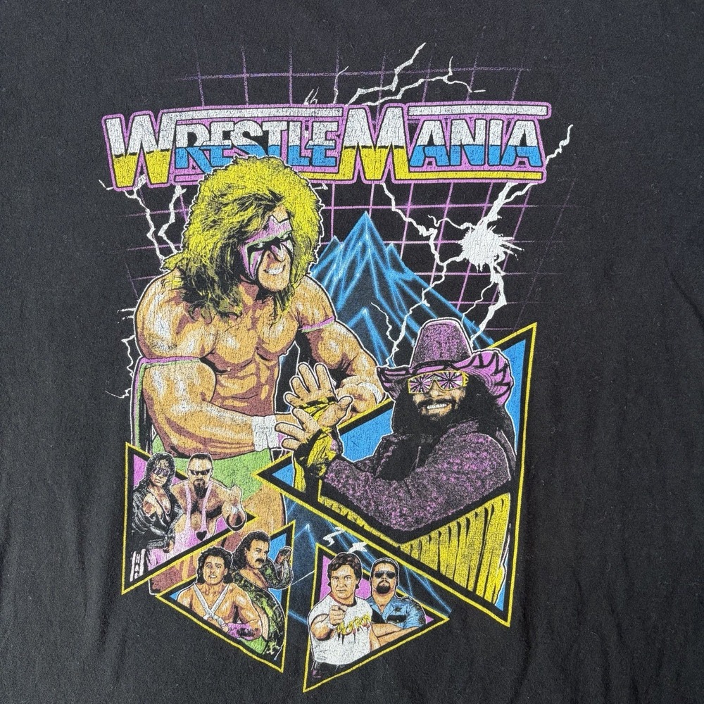 Vintage WWF Wrestle Mania VI Shirt Black adult Size Large - Picture 2 of 7